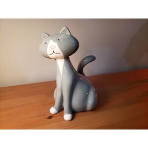 Ceramic Cat Planter Smiling Potted Plants